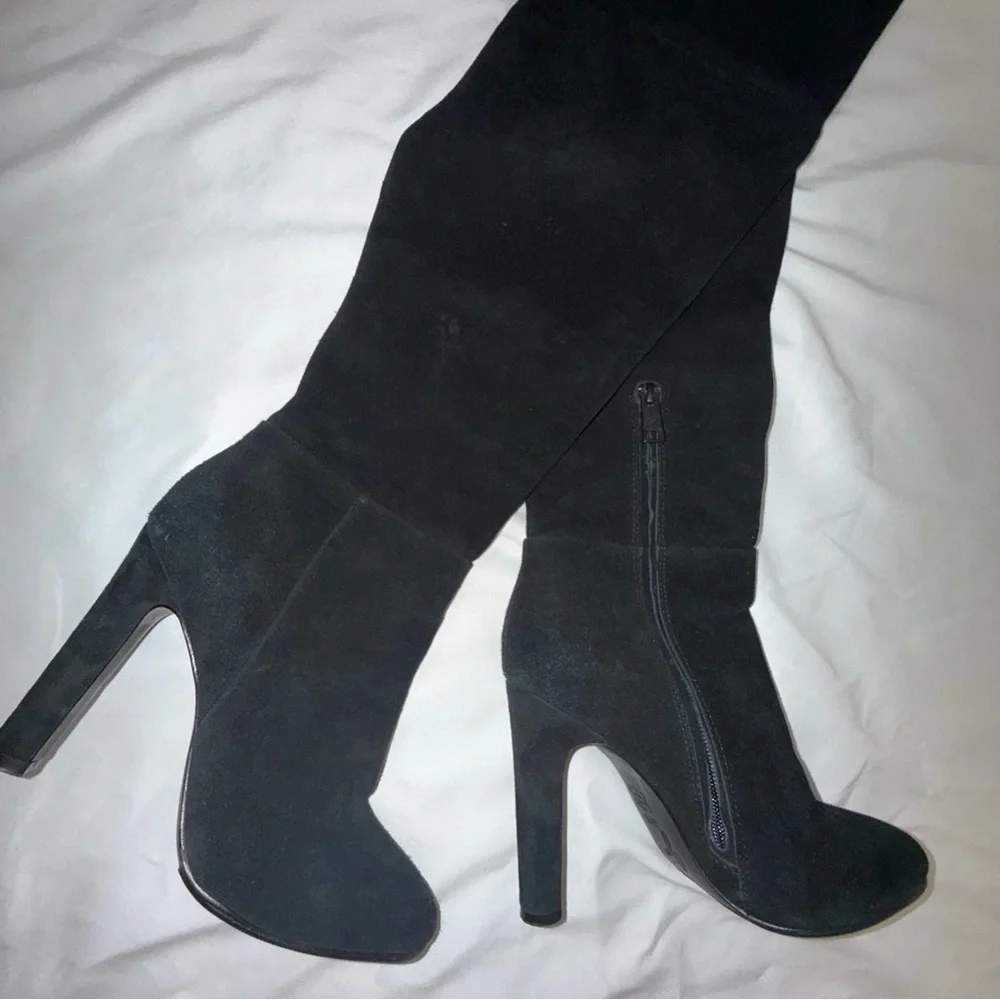 Joie Black Suede Over-the-Knee Boots - Picture 2 of 8